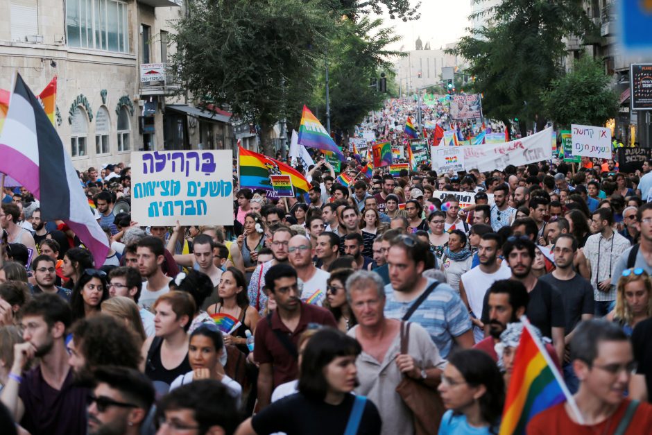 Jeruzalėje tūkstančiai žmonių dalyvavo homoseksualų parade