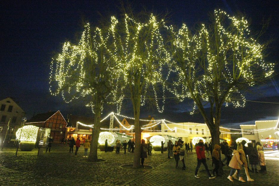 Kalėdų eglutė Klaipėdoje įžiebta paslapčia