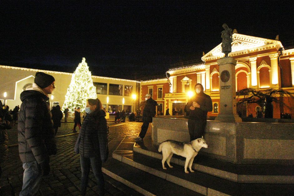 Kalėdų eglutė Klaipėdoje įžiebta paslapčia