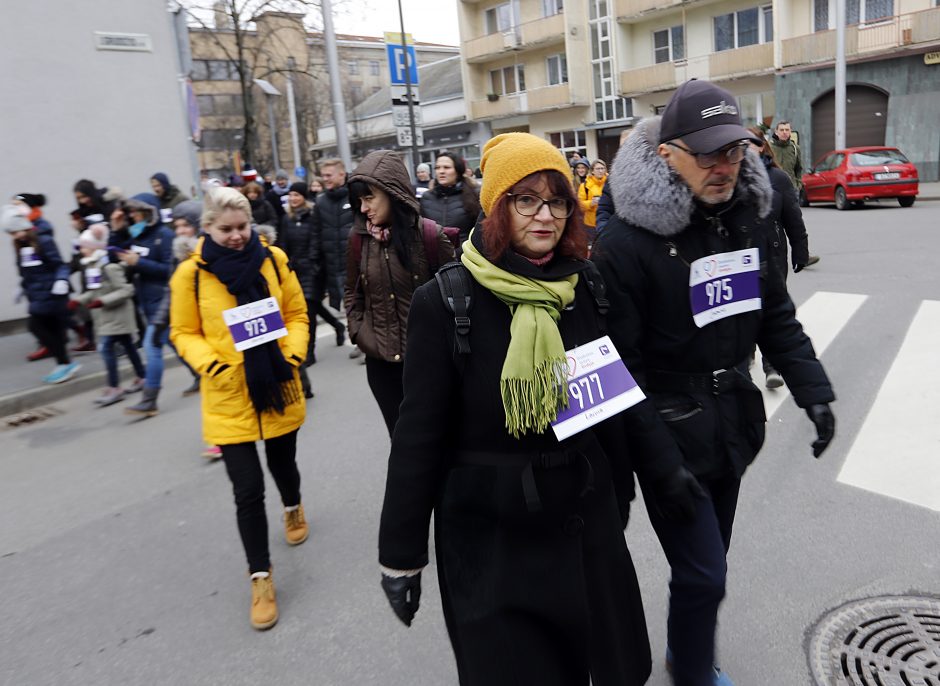 Kauniečiai išbandė ėjimo trasą „Diabetas mano širdyje“ 