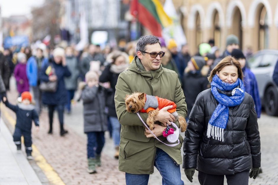 Lietuvos jaunimas Vasario 16-ąją mini eisenoje simboliniu valstybės keliu