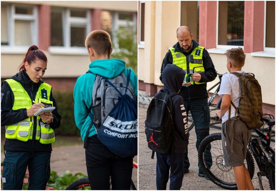 Prie mokyklų – policijos reidai: tikrina, ar moksleiviai laikosi taisyklių