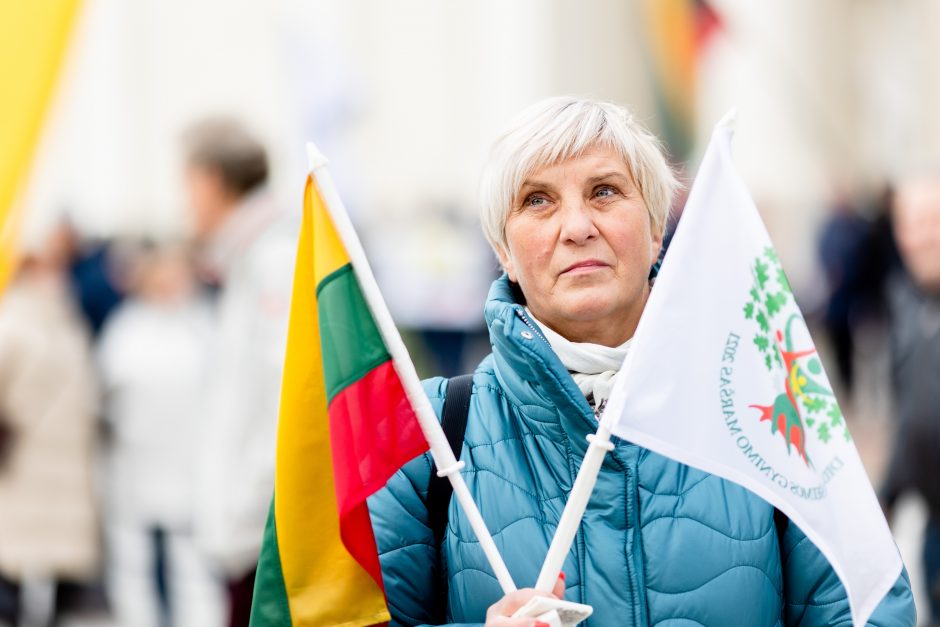 Iki tūkstančio žmonių dalyvavo šeimų sąjūdžio mitinge: siekiame, kad nebūtų laužoma Konstitucija