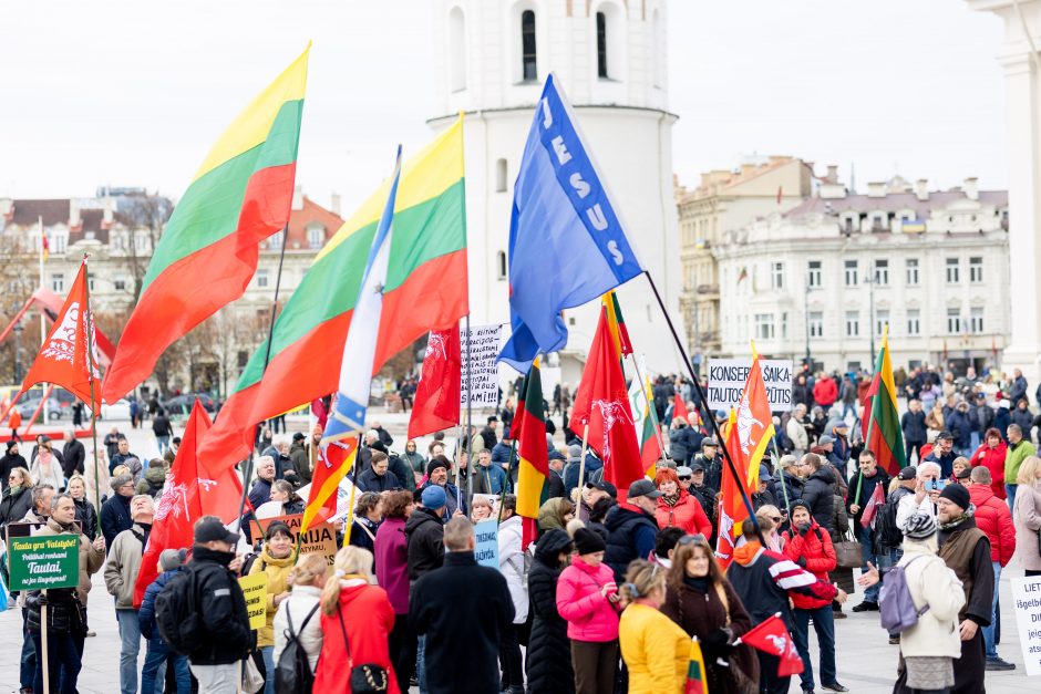 Iki tūkstančio žmonių dalyvavo šeimų sąjūdžio mitinge: siekiame, kad nebūtų laužoma Konstitucija