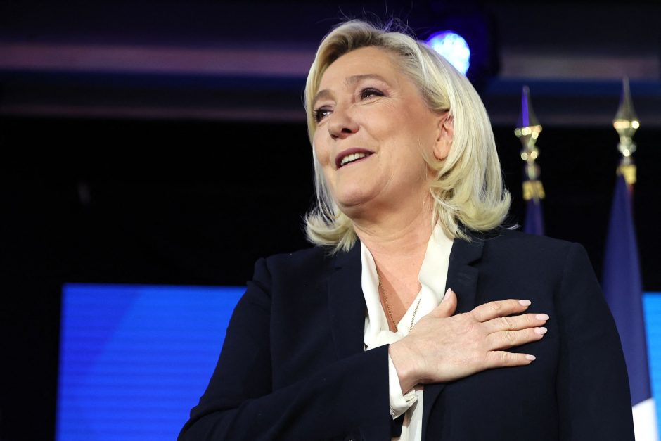 M. Le Pen savo pasirodymą per Prancūzijos prezidento rinkimus vadina „spindinčia pergale“