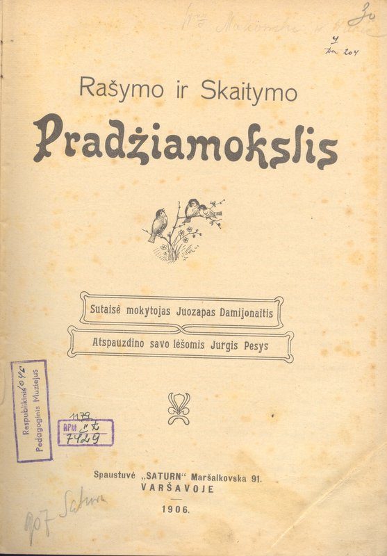 J. Damijonaitis – švietėjas, valstietiškoje dirvoje puoselėjęs lietuvybės daigus