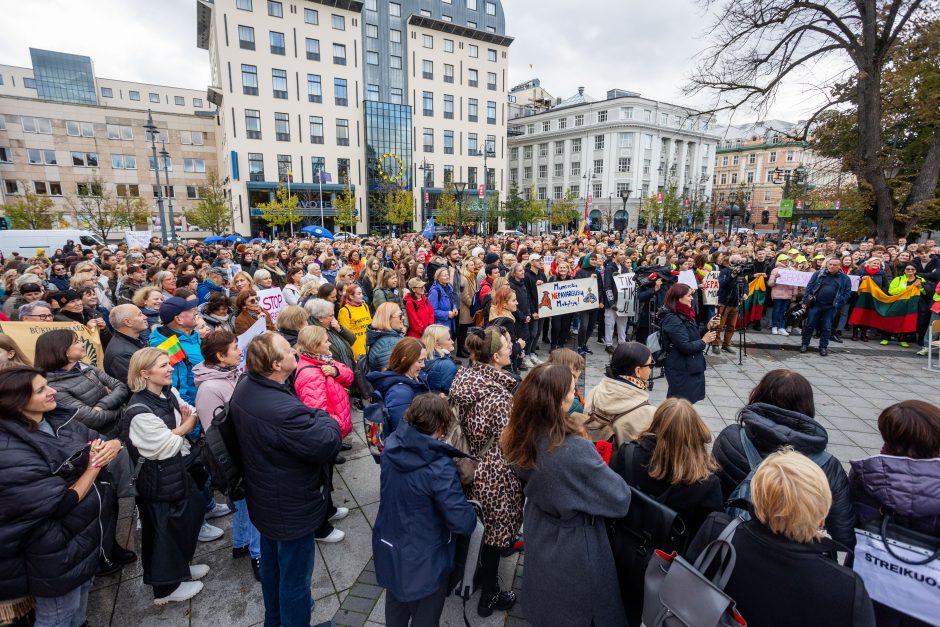 Mokytojų profsąjungai paskelbus streiko pertrauką, streikuojančiųjų banga slūgsta