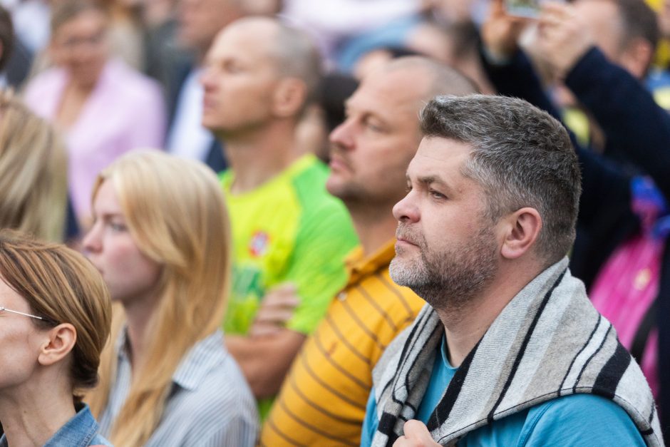 Triumfo eisenoje valdovų keliu nuėję tūkstančiai vilniečių giedojo Tautišką giesmę