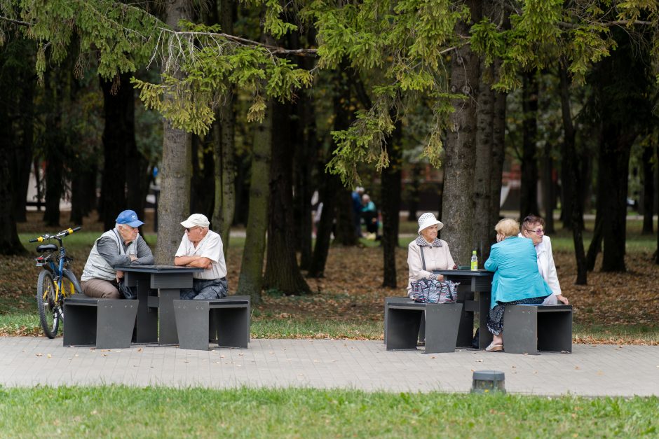 Senjorai palydėjo vasarą: azartiškos šachmatų partijos ir pasivaikščiojimai su bičiuliais