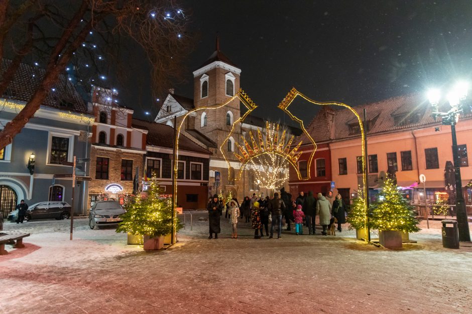 Kauniečiai atsisveikina su Kalėdų egle (nuotraukų galerija)