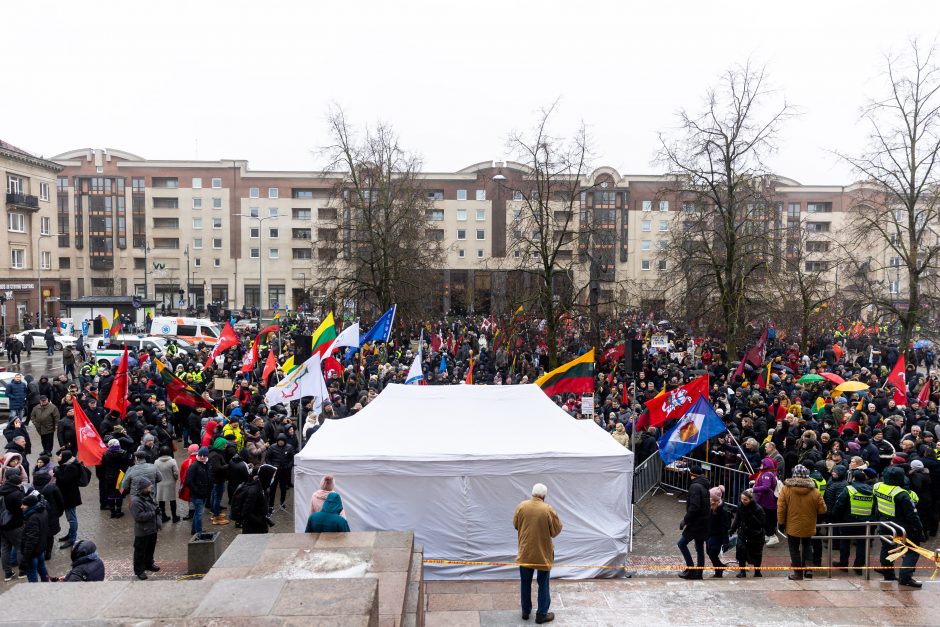 Sausio 13-osios minėjimas – triukšmingas: premjerė kalbą sakė su ašarom, protestuotojai rėkė „Gėda!“