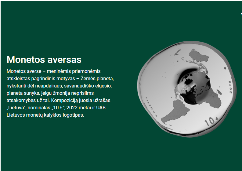 Lietuvos bankas išleido gamtos apsaugai skirtą netradicinės formos kolekcinę monetą