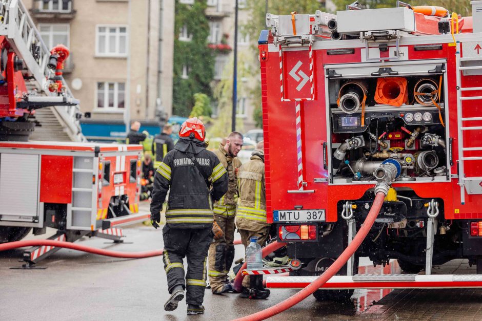 Per gaisrą Vilniaus Trimitų gatvėje žmogus apdegė ranką, rastas negyvas katinas