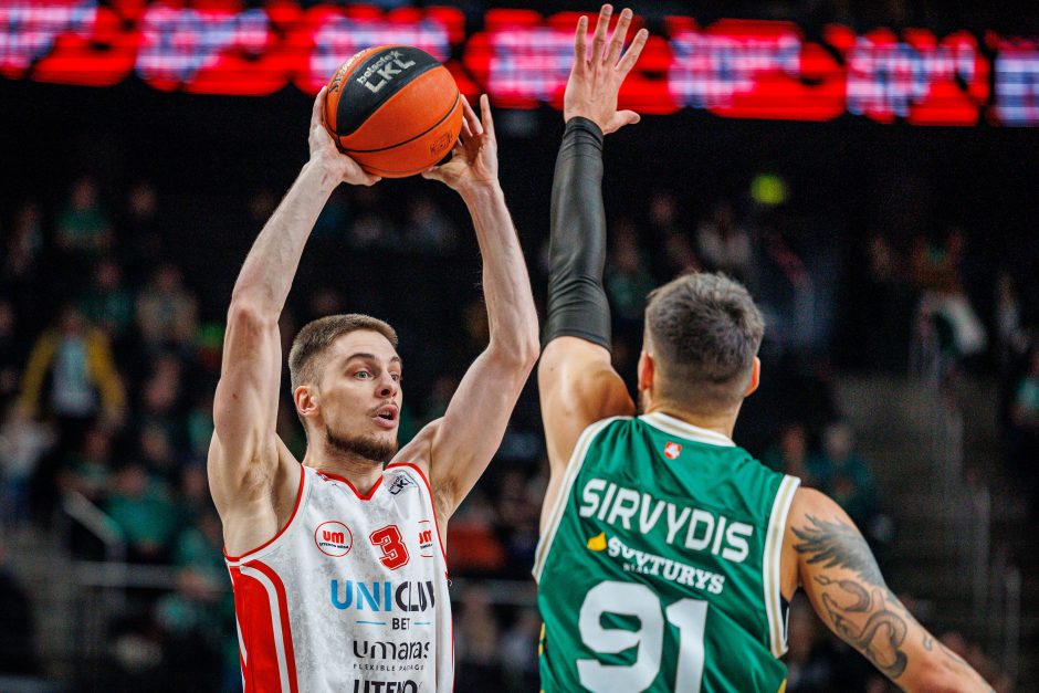 LKL – užtikrinta Kauno „Žalgirio“ pergalė prieš Utenos „Juventus“