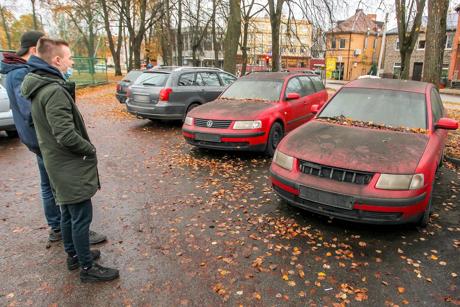 Vairuotojus pykdo aikštelėse vietas užimantys nevažiuojantys išklerėliai