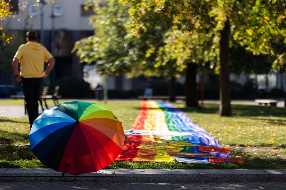 LGBTQ atstovų proteste – ir skambūs pareiškimai: „Geras pedofilas – miręs pedofilas“