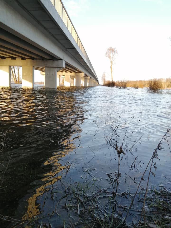 Rusnės estakadą pasiekė vanduo