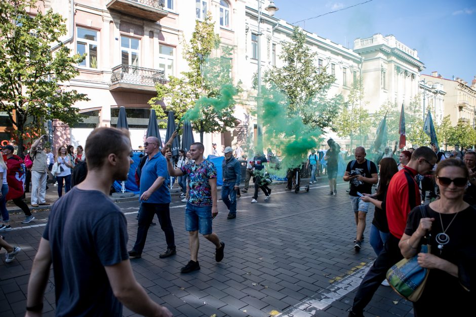 Po Šeimų sąjūdžio mitingo minia žmonių renkasi prie Seimo 