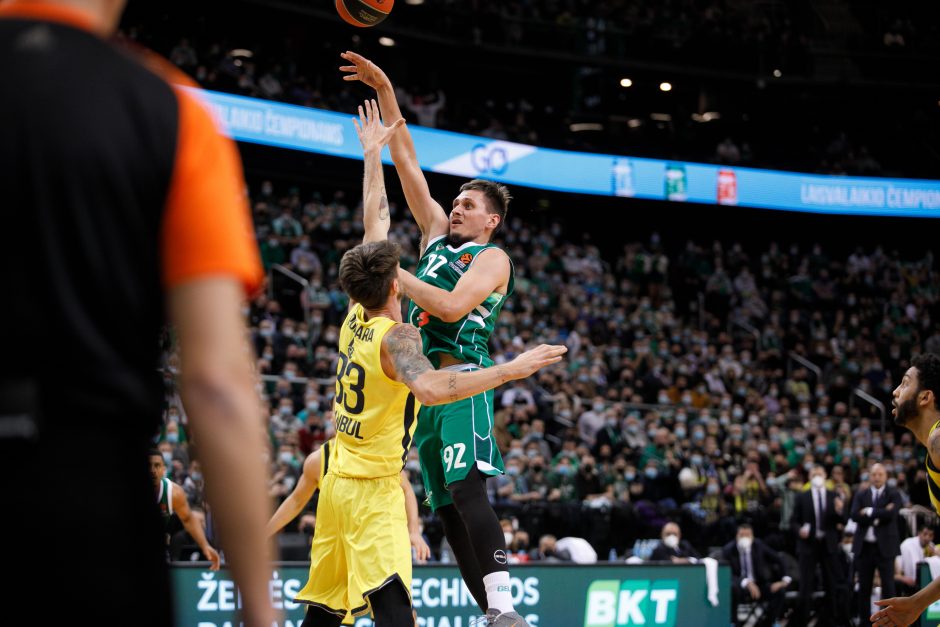 Kauno „Žalgiris“ kovoje su Stambulo „Fenerbahče“ išplėšė pergalę