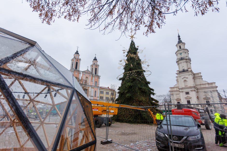 Kalėdų eglės įžiebimas Kaune – su žvaigdžių skliautu ir be fejerverkų 