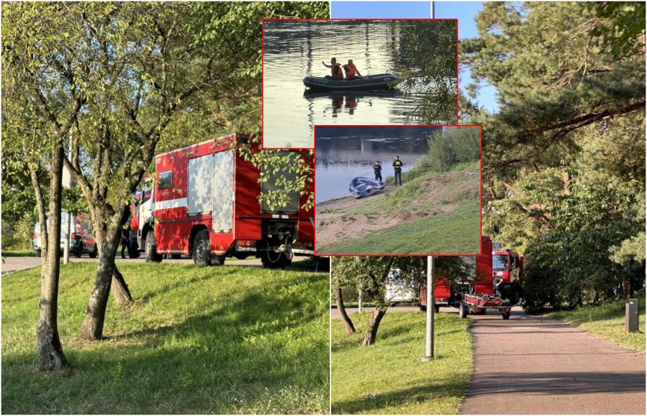 Tęsiasi vyro paieškos: Panemunės paplūdimyje dirba narai, keliamas dronas 