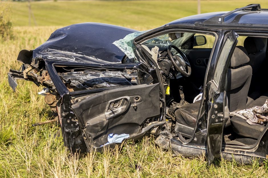 Automobilio skrydis nuo kelio virto tragedija: sužalotas vyras ligoninėje mirė