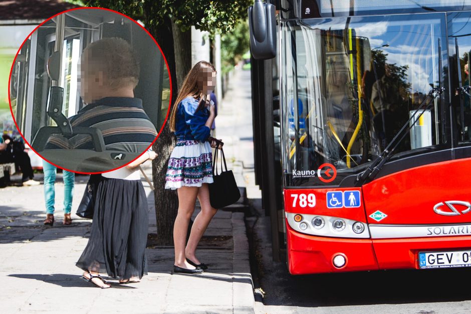 Autobuse nepažįstamo vyro įbauginta keleivė: slėpiausi už žmonių