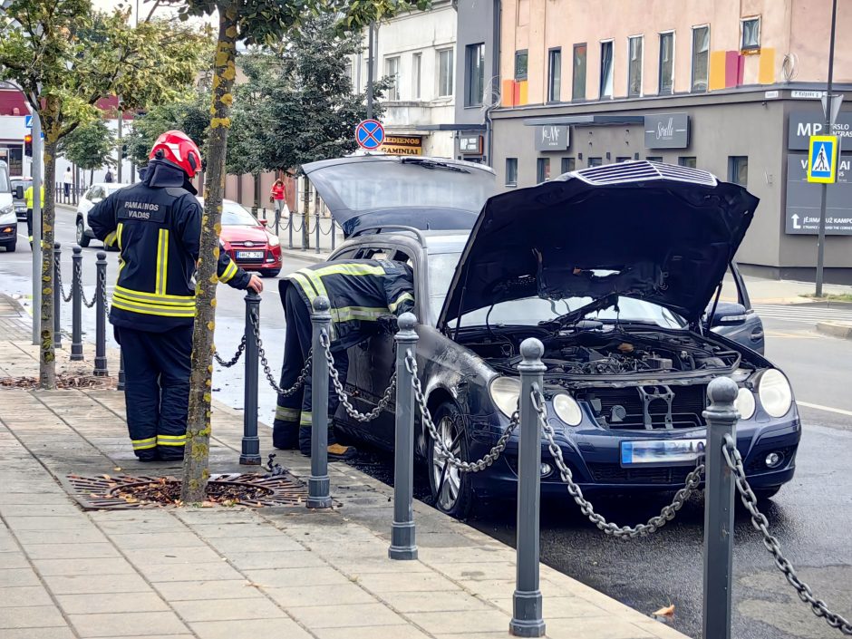 Užfiksavo: „Mercedes-Benz“ virto ugnies fakelu