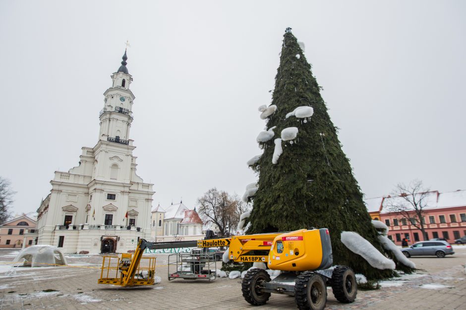 Kaunas atsisveikina su Kalėdų egle: kur dės plastikinius šiaudelius?