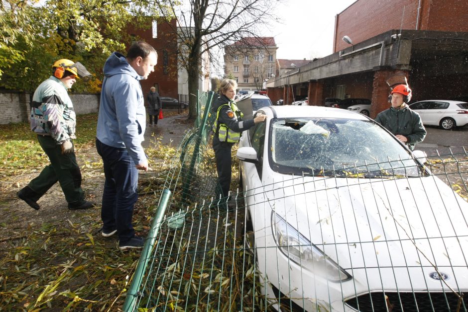 Vėtra uostamiestyje: niokojami automobiliai, į uostą neįplaukia laivai