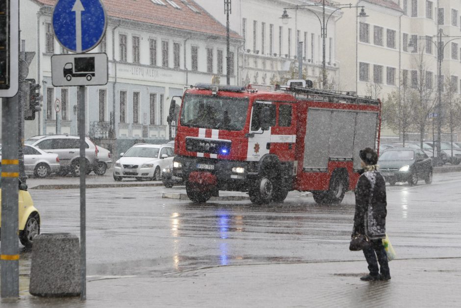 Uostamiestyje pasirodė pirmosios snaigės