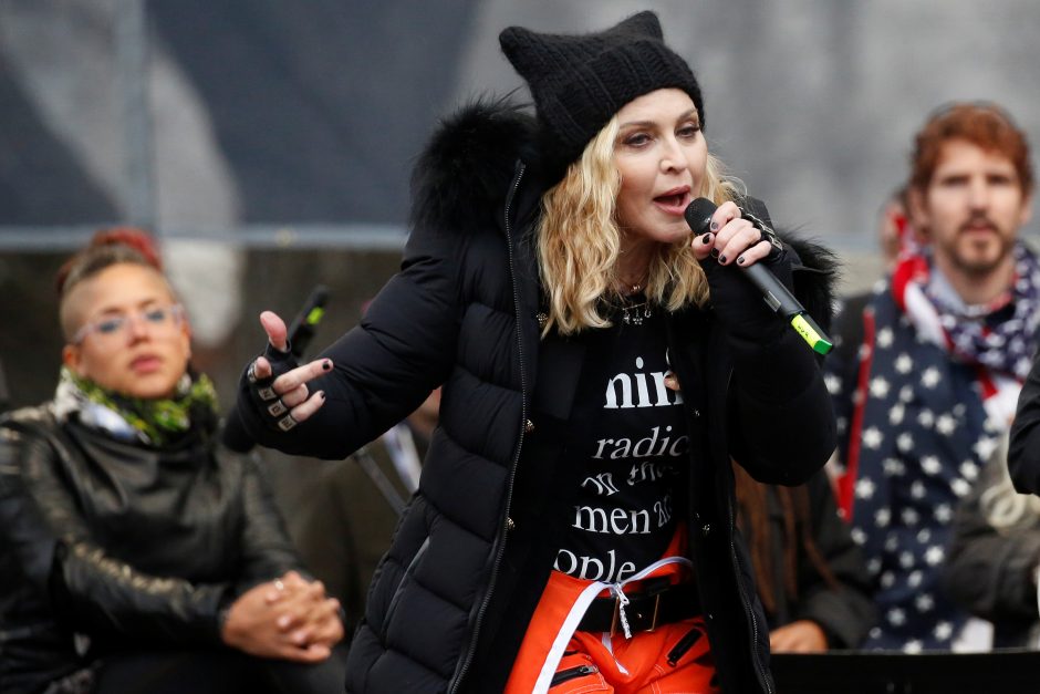 Madonna netikėtai pasirodė Vašingtono marše