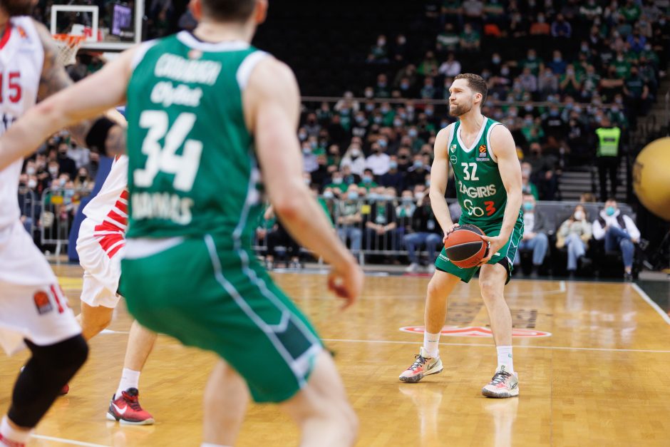  			 Antruosius šansus dovanojęs „Žalgiris” nusileido „Olympiakos”