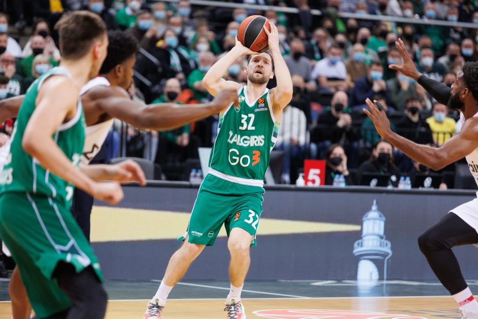  			 Antruosius šansus dovanojęs „Žalgiris” nusileido „Olympiakos”