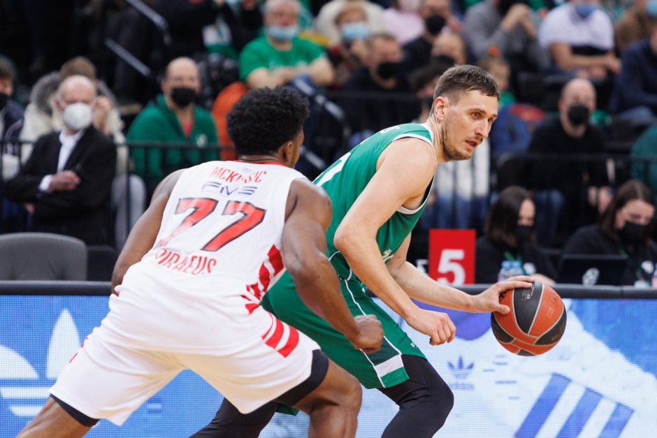  			 Antruosius šansus dovanojęs „Žalgiris” nusileido „Olympiakos”