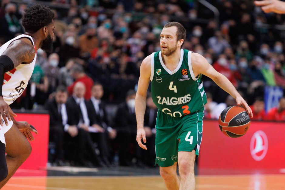  			 Antruosius šansus dovanojęs „Žalgiris” nusileido „Olympiakos”