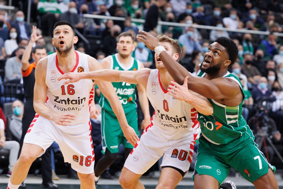  			 Antruosius šansus dovanojęs „Žalgiris” nusileido „Olympiakos”