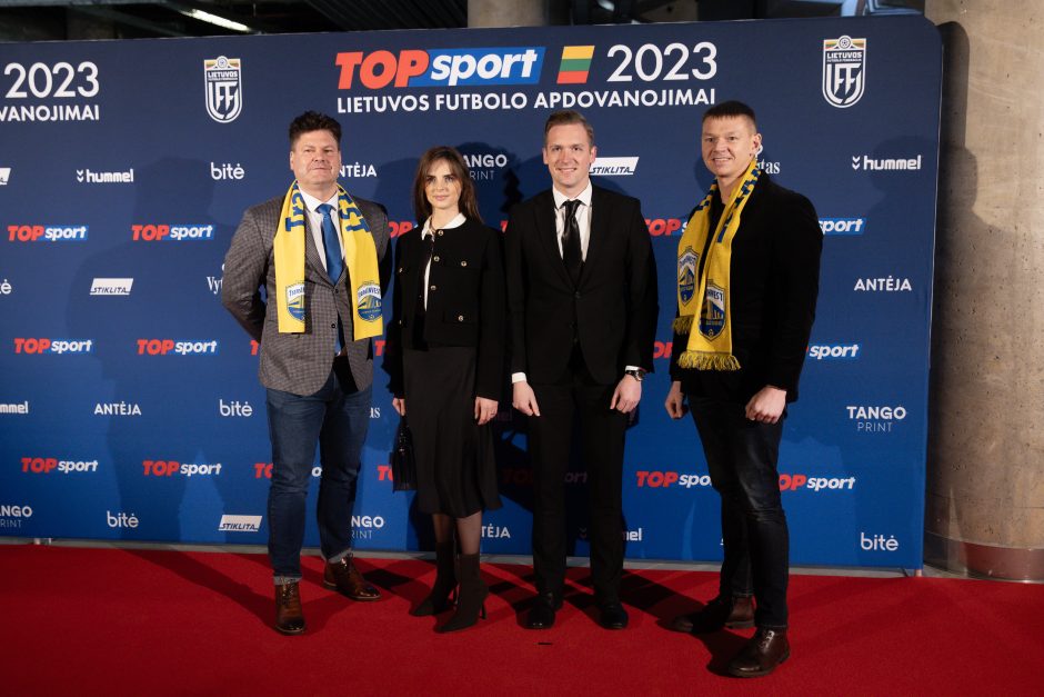 Kaune surengta 2023-ųjų TOPsport Lietuvos futbolo apdovanojimų šventinė ceremonija