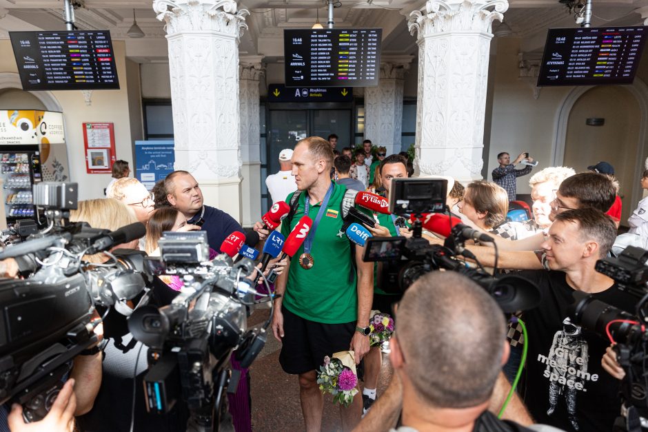 Paryžiaus olimpinių žaidynių dalyvių sutikimas Vilniuje