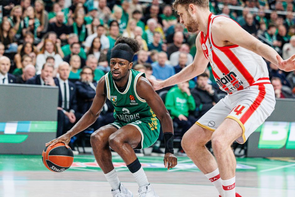 Ilgą laiką pirmavęs „Žalgiris“ nusileido „Olympiacos“ ekipai