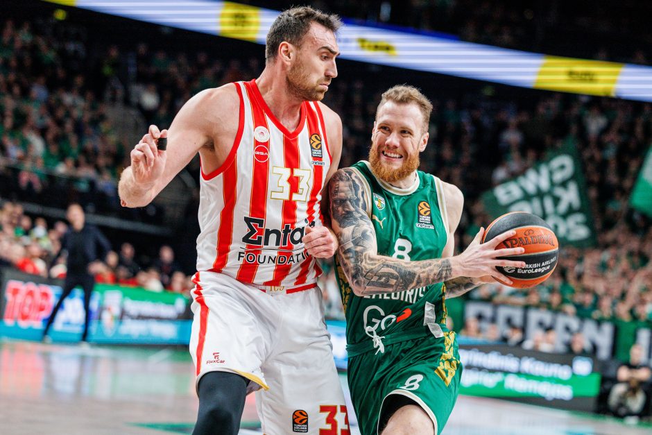 Ilgą laiką pirmavęs „Žalgiris“ nusileido „Olympiacos“ ekipai