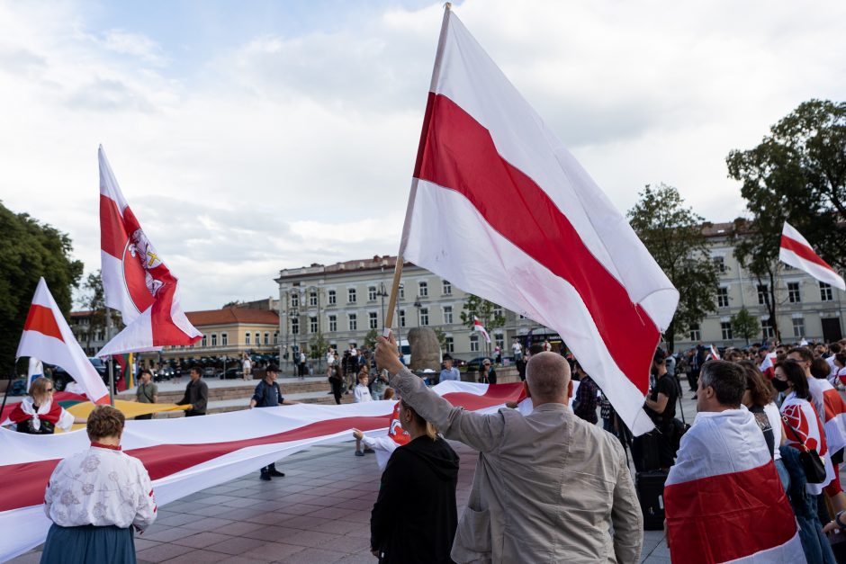 Eitynėmis ir mitingu Vilniuje baltarusiai paminėjo prezidento rinkimų metines 