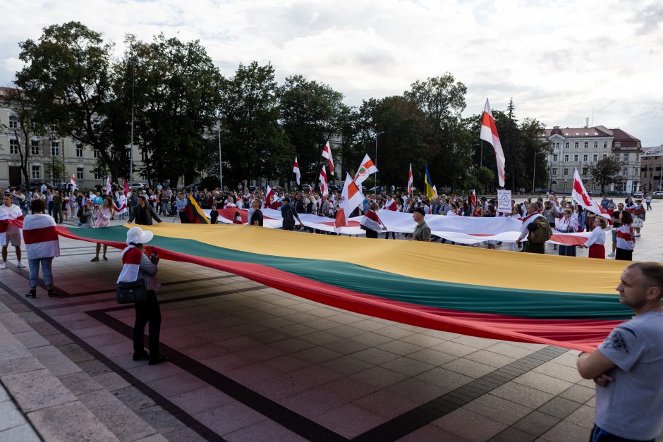 Eitynėmis ir mitingu Vilniuje baltarusiai paminėjo prezidento rinkimų metines 