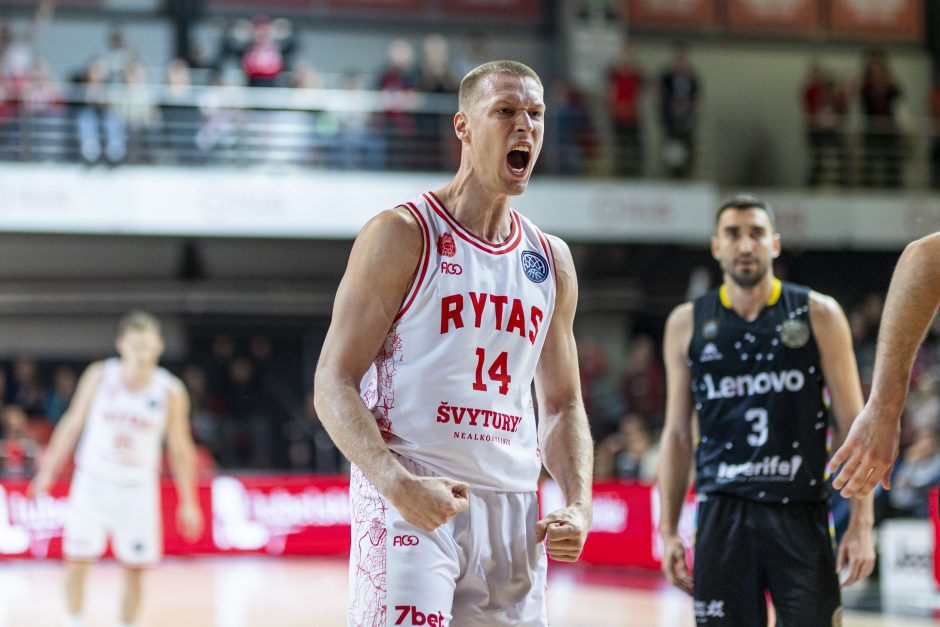  			 Čempionus patiesęs „Rytas” pratęsė sezoną tarptautiniame fronte