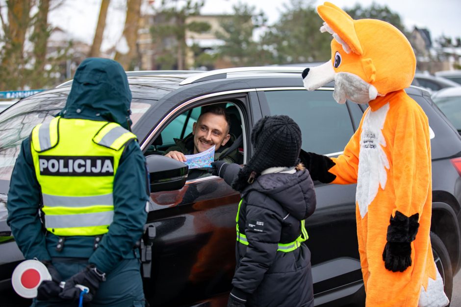 Uostamiestyje vyko akcija „Aš ir Tu – atsargūs, kai slidu“