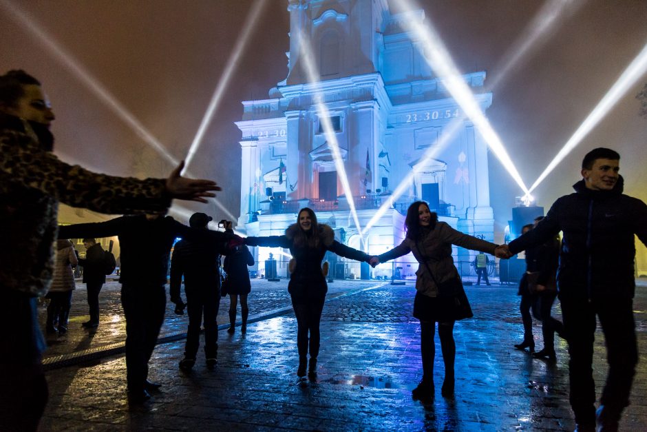 Kauniečiai 2015-uosius ir eurą pasitiko skaičiuodami sekundes