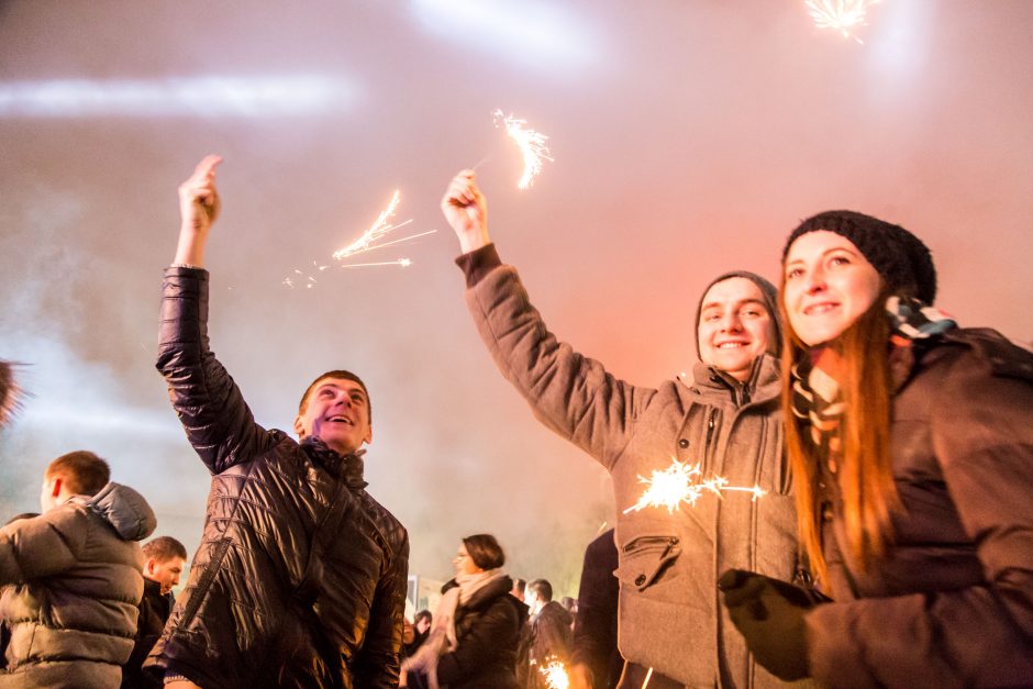 Kauniečiai 2015-uosius ir eurą pasitiko skaičiuodami sekundes