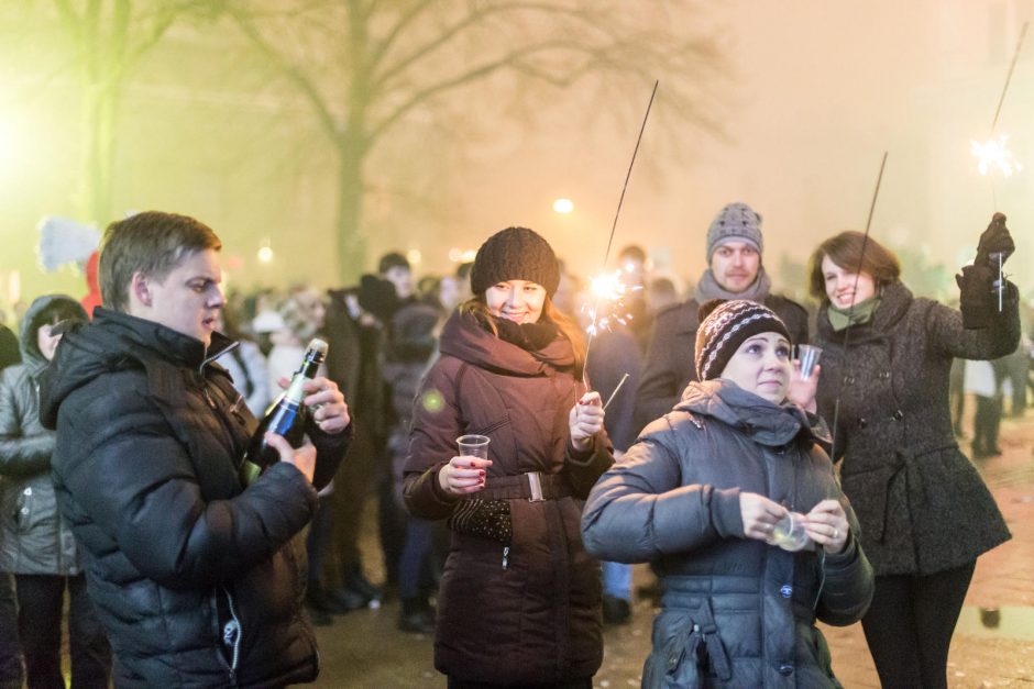 Kauniečiai 2015-uosius ir eurą pasitiko skaičiuodami sekundes