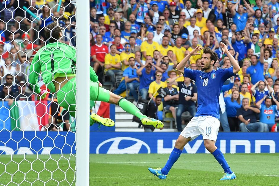 Italijos futbolininkai palaužė Švedijos rinktinę ir iškopė į aštuntfinalį