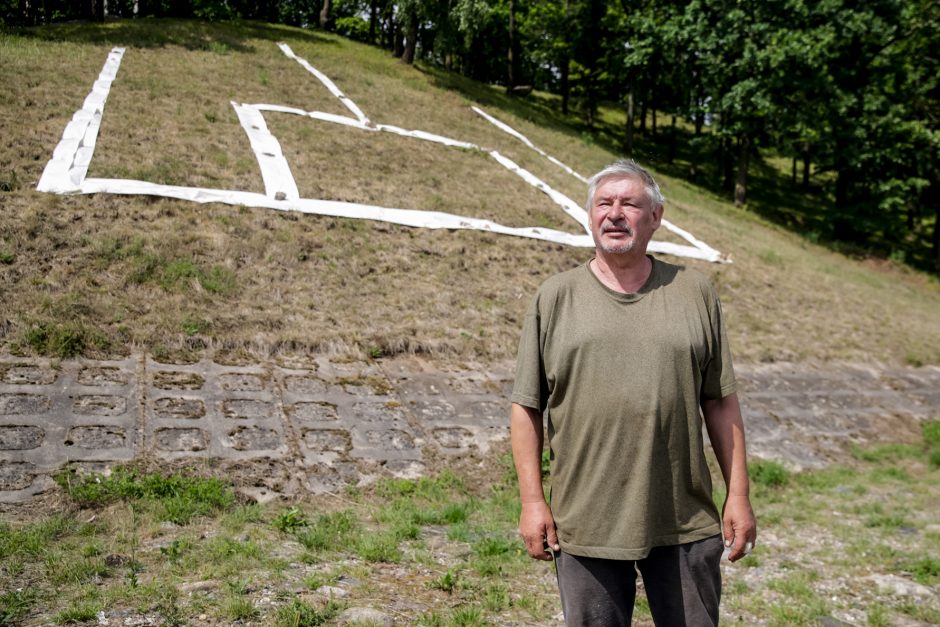 Kauno marių pakrantėje – laikini Gedimino stulpai